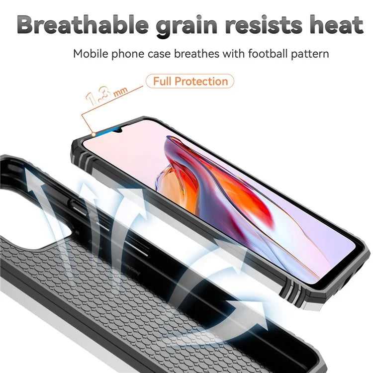 For Xiaomi Redmi 12C 4G Case Slide Camera Shield Rotatory Kickstand PC+TPU Phone Cover