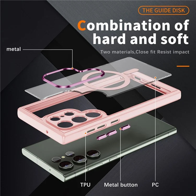 For Samsung Galaxy S23 Ultra Case Shockproof PC+TPU Compatible with MagSafe Phone Cover