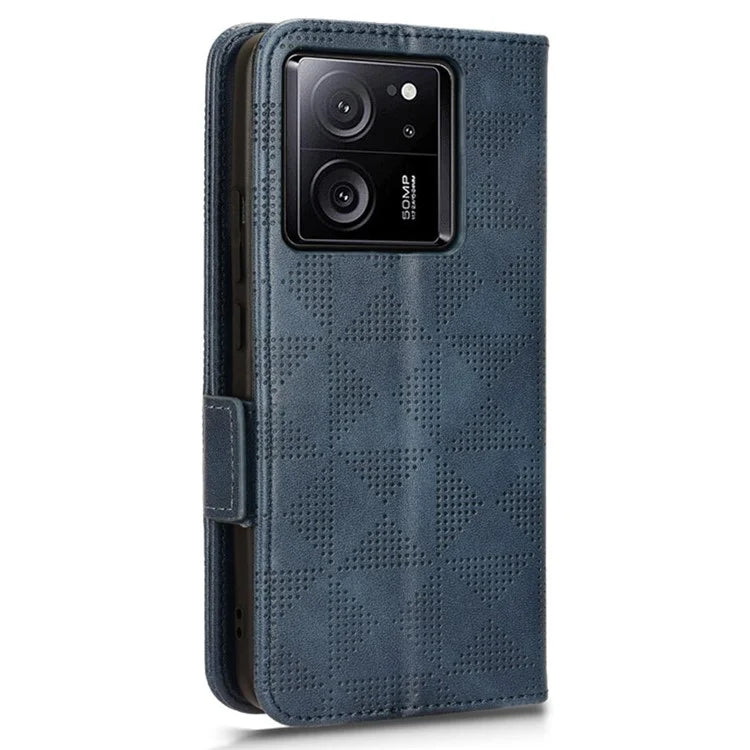 For Xiaomi Redmi K60 Ultra / 13T / 13T Pro Case Imprinted Triangle Anti-drop PU Leather Phone Cover