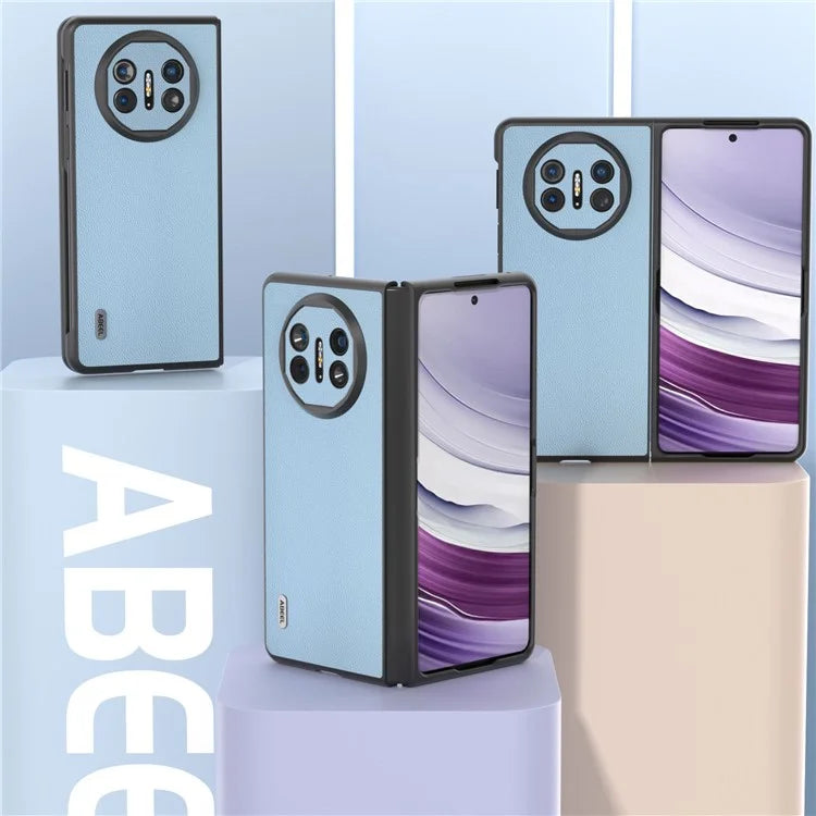 ABEEL For Huawei Mate X5 Case Genuine Cow Leather Coating Phone Cover