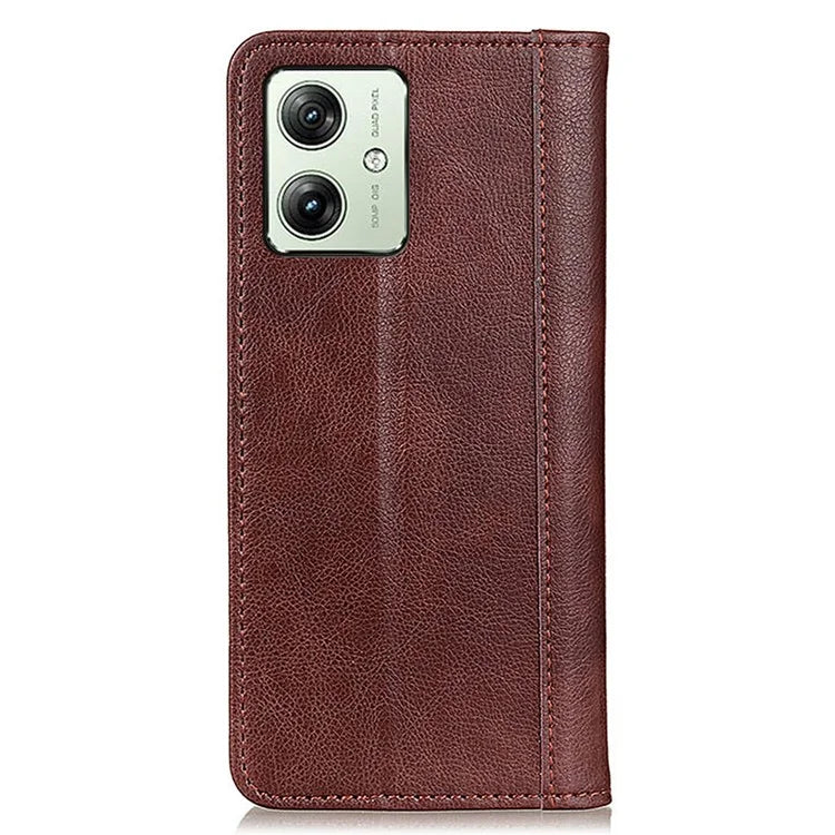 For Motorola Moto G54 5G Cover Litchi Texture Shockproof Split Leather Phone Case