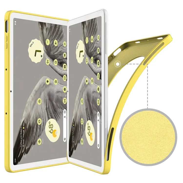 For Google Pixel Tablet Protective Cover Liquid Silicone Microfiber Lining Cushion Tablet Case
