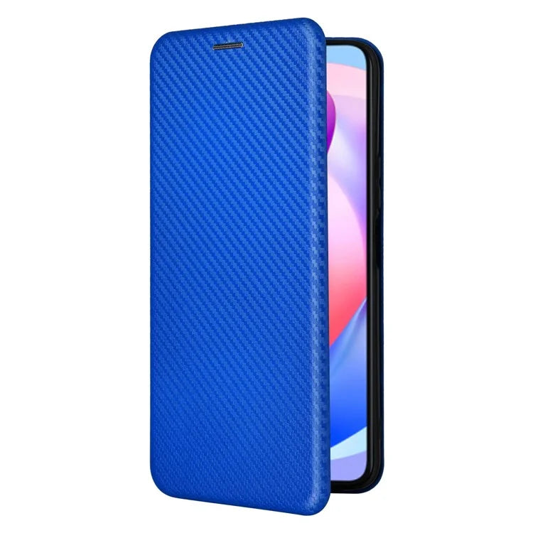 For Honor X6a 4G Case Card Holder Fall Proof Carbon Fiber Texture Leather Cover