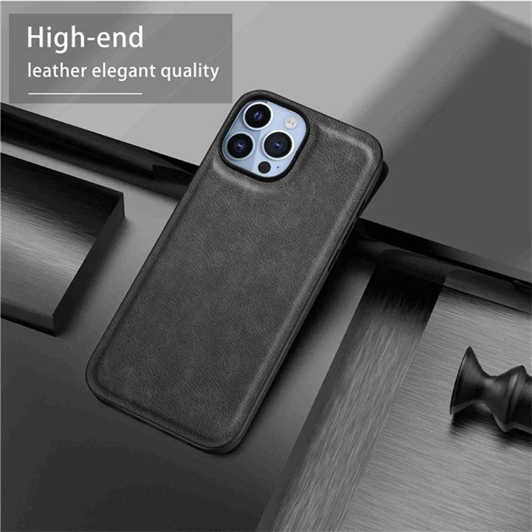 Phone Cover for iPhone 15 Pro Max Case PU Leather Coated TPU+PC Smartphone Shell