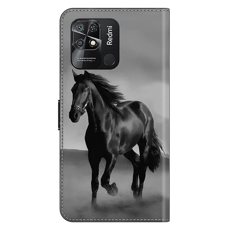 Pattern Printing Leather Case for Xiaomi Redmi 10C 4G Case Anti-Drop Wallet Phone Case