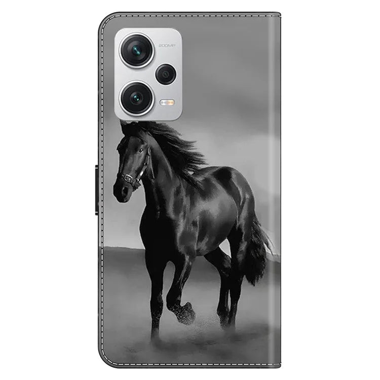 Wallet Phone Case for Xiaomi Redmi Note 12 Pro+ 5G Case Pattern Printing Leather Flip Cover