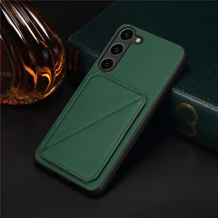 For Samsung Galaxy S23 Case PU Leather+PC+TPU Hidden Card Holder Phone Cover
