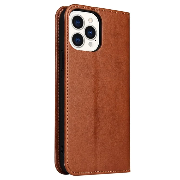 FIERRE SHANN For iPhone 15 Pro Case Magnetic Auto Closing PU Leather Phone Cover