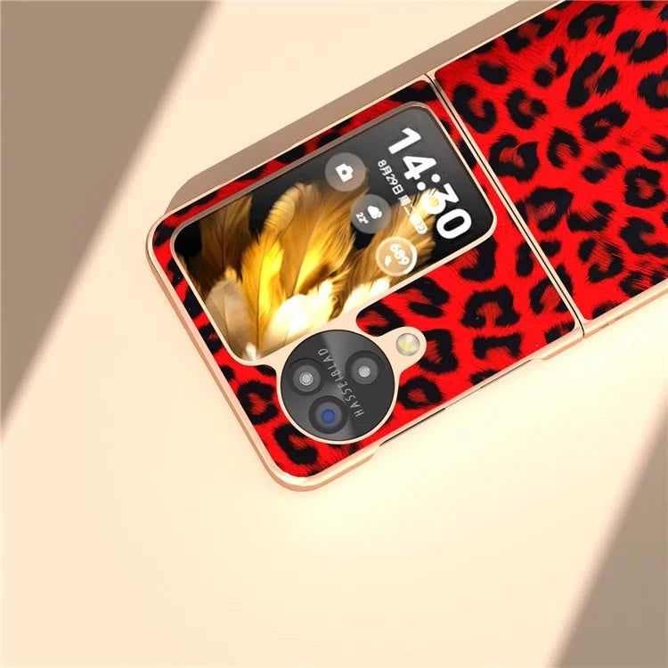 For Oppo Find N3 Flip 5G Leopard Pattern Nano Electroplating Folding Phone Cover