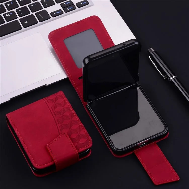 For Samsung Galaxy Z Flip5 5G Case Imprinted PU Leather+PC Phone Cover