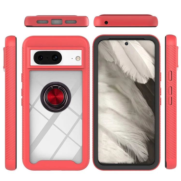 YB PC Series-5 For Google Pixel 8 Case PC+TPUPhone Back Cover with Ring Kickstand