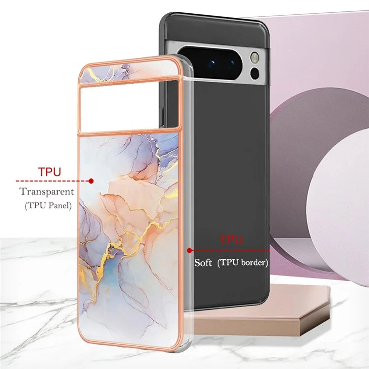 YB IMD Series-1 For Google Pixel 8 Pro Case IMD Soft TPU Electroplating Phone Cover