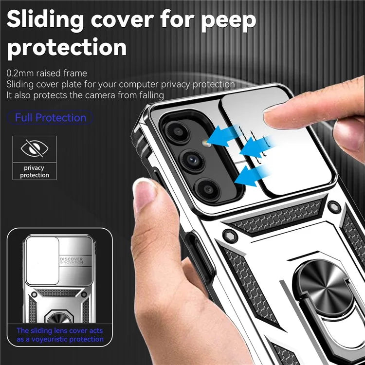 For Samsung Galaxy S23 FE Case Slide Camera Protection Kickstand Phone Cover