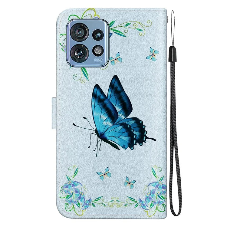 For Motorola Edge 40 Pro 5G Case PU Leather Wallet Pattern Phone Cover