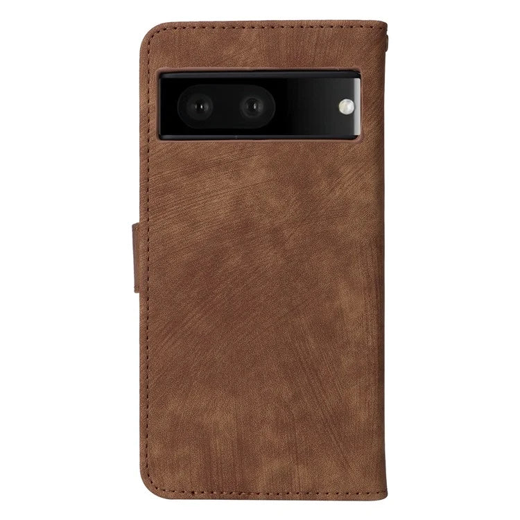 For Google Pixel 7 5G Case PU Leather RFID Blocking Wallet Cover with Strap