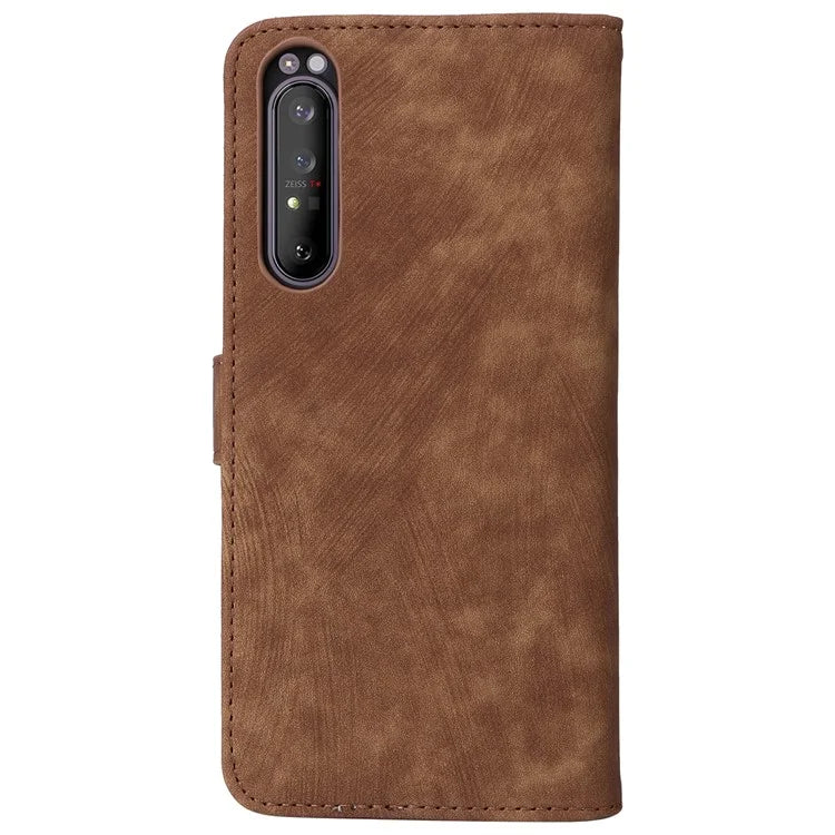 For Sony Xperia 1 II Case RFID Blocking Wallet Phone Stand Cover with Strap
