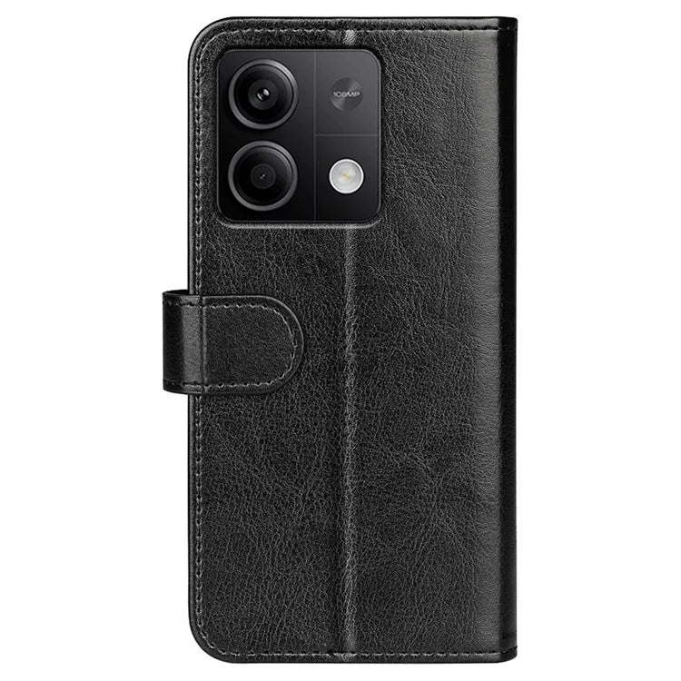 For Xiaomi Redmi Note 13 5G (China) Case Leather Phone Cover Crazy Horse Texture Stand Wallet