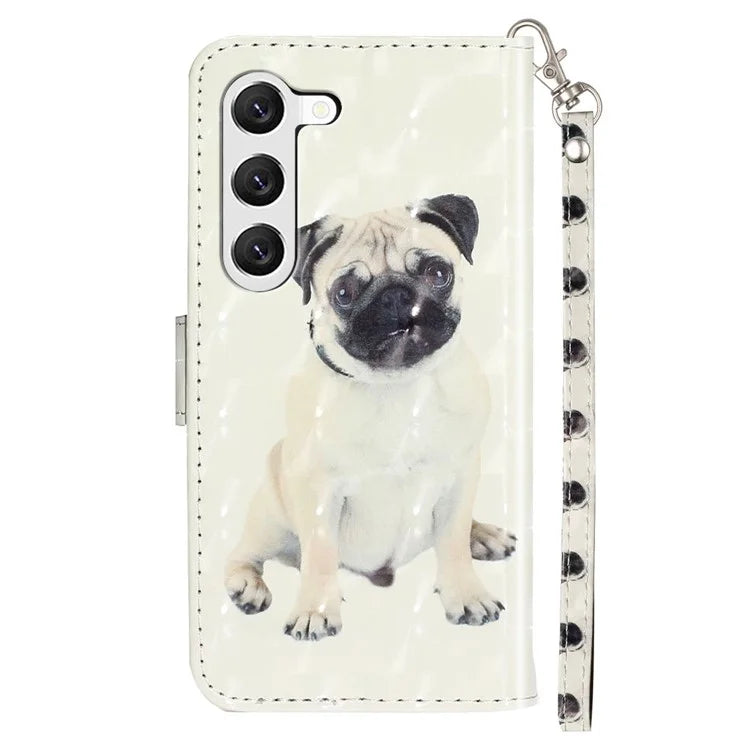 For Samsung Galaxy S24+ Case 3D Pattern Printing Anti-drop Wallet Leather Phone Cover