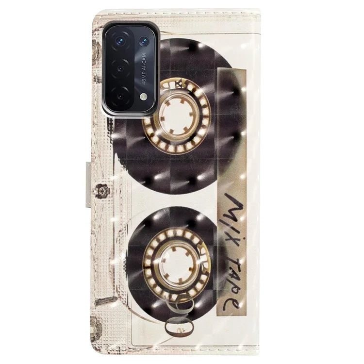 For Oppo A54 5G / A74 5G / A93 5G Case PU Leather 3D Pattern Wallet Phone Cover