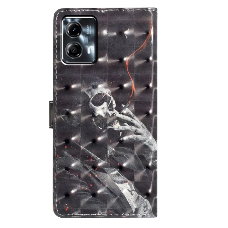 For Motorola Moto G53 5G Case Wallet Phone Cover with 3D Pattern Printing