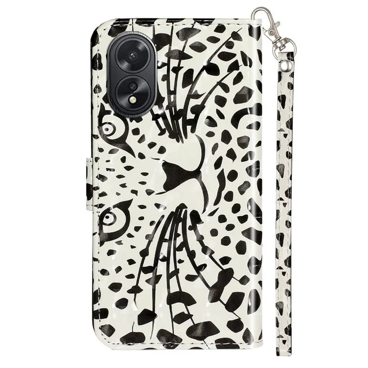 For Oppo A38 4G / A18 4G Cover 3D Pattern Print Leather Wallet Phone Case Head