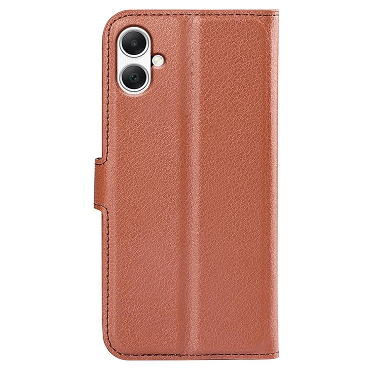 For Samsung Galaxy A05 4G Case Litchi Texture Folding Stand Leather Phone Shell