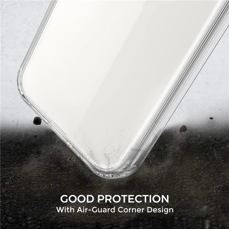 AHASTYLE PC06-N For iPhone 15 Pro Max Clear Phone Case PC+TPU Dual Layer Shockproof Cover