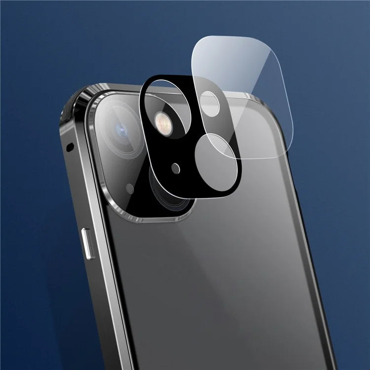 For iPhone 15 Privacy Magnetic Case Double-Sided Tempered Glass Phone Cover with Safety Lock