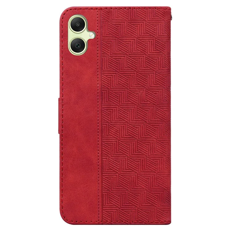 For Samsung Galaxy A05 4G Case Geometry Imprinted Leather Wallet Phone Cover