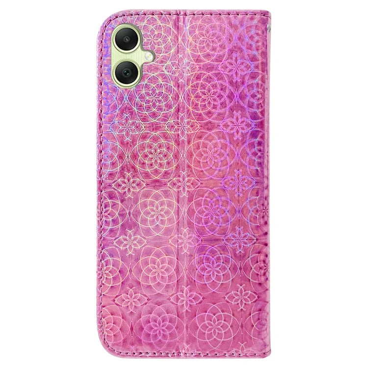 For Samsung Galaxy A05 4G Case Shockproof Dazzling Flower Pattern PU Leather Phone Cover