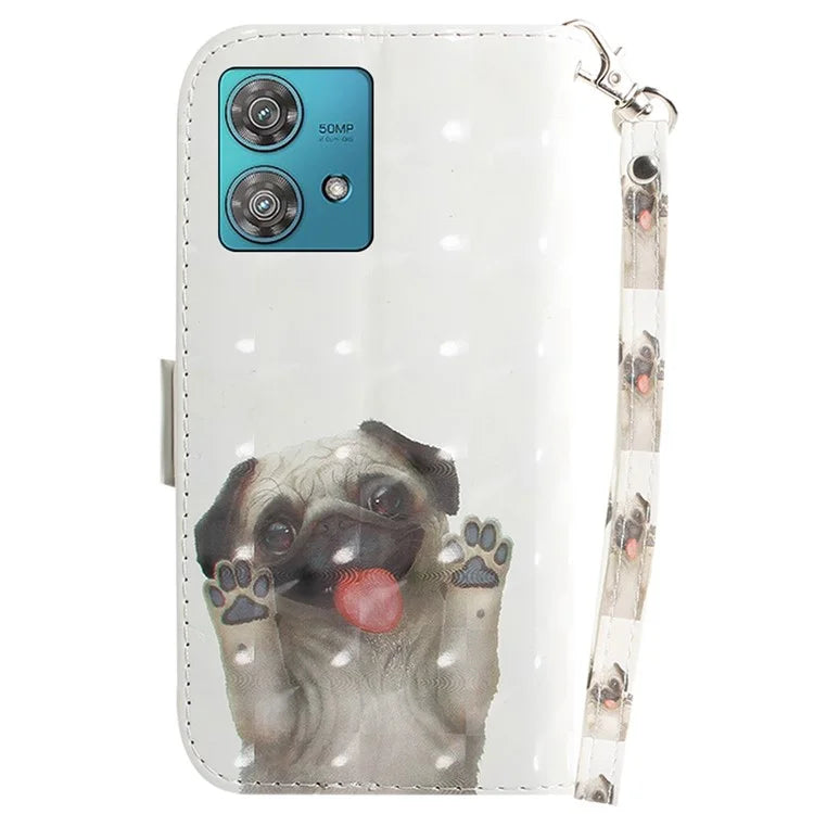 For Motorola Edge 40 Neo 5G Case PU Leather Wallet Pattern Printing Phone Cover