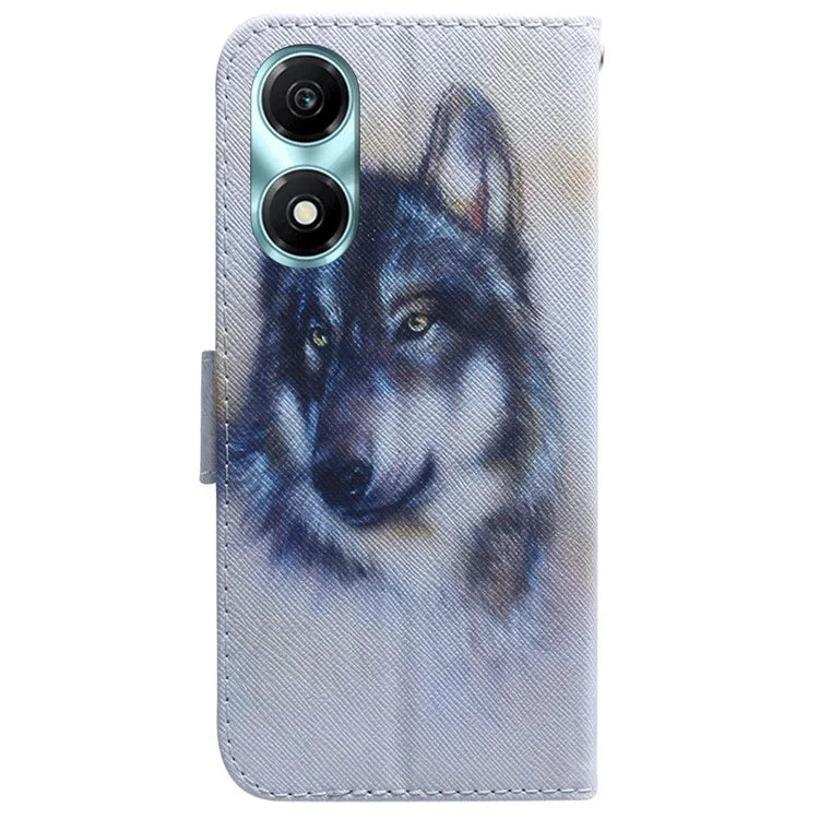 For Honor X5 Plus / Play 40C 5G Case PU Leather Pattern Printing Shockproof Phone Cover