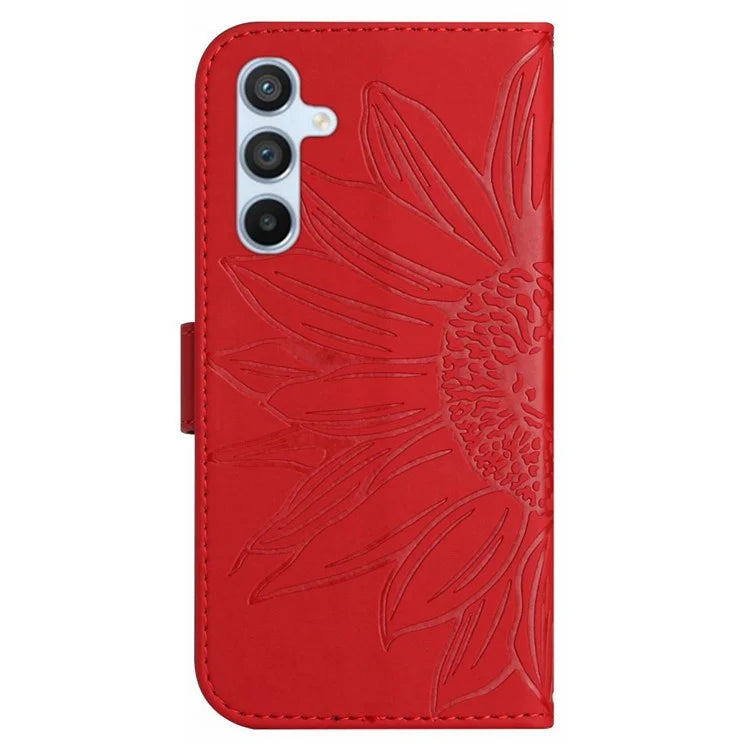 HT04 For Samsung Galaxy S24 Cover Drop Proof PU Leather Phone Case with Wrist Strap