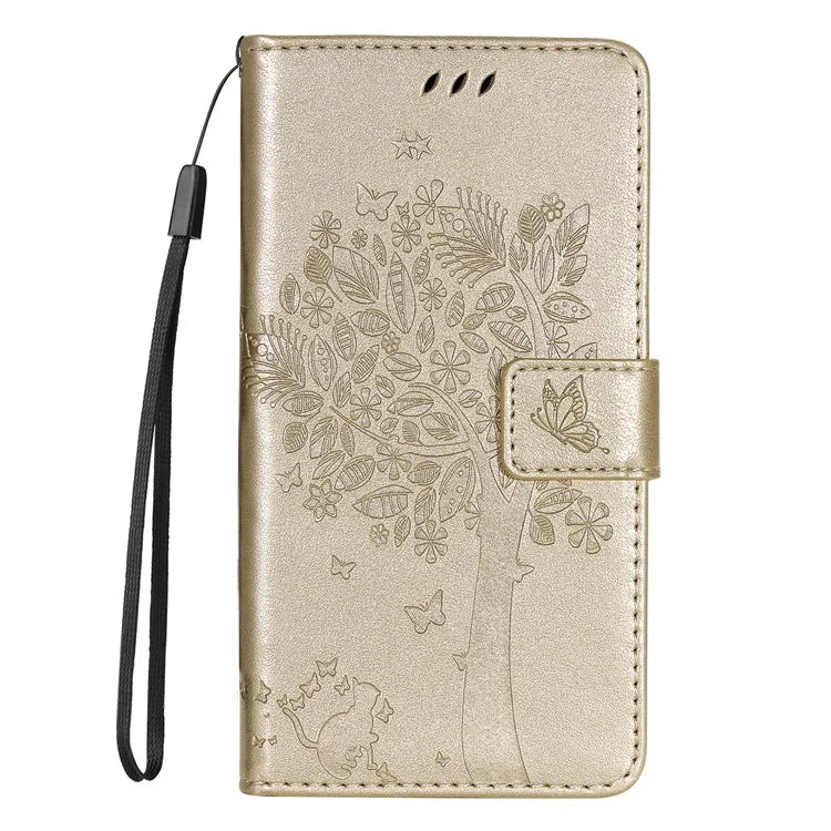 For Samsung Galaxy A05 4G KT Imprinting Flower Series-3 Stand PU Leather Cover Imprinted Phone Case Wallet