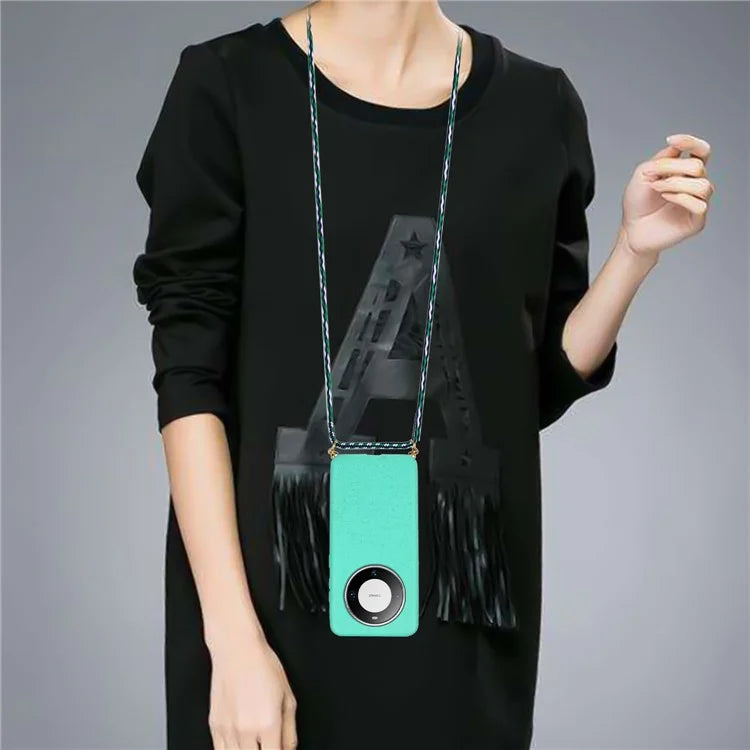 For Huawei Mate 60 Case Shockproof TPU+Wheat Straw Cell Phone Shell with Lanyard