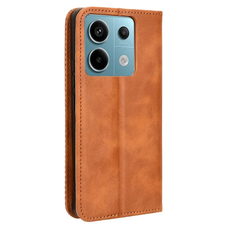 For Xiaomi Redmi Note 13 Pro 5G / Poco X6 5G Phone Case Wallet Retro PU Leather Cell Phone Cover