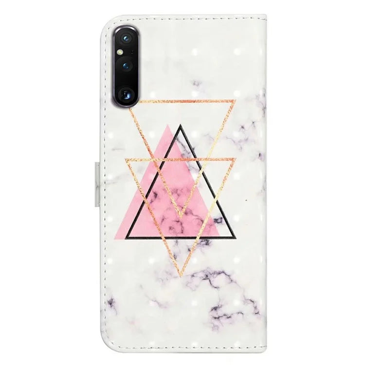 For Sony Xperia 1 V Case 3D Pattern PU Leather Flip Wallet Phone Cover