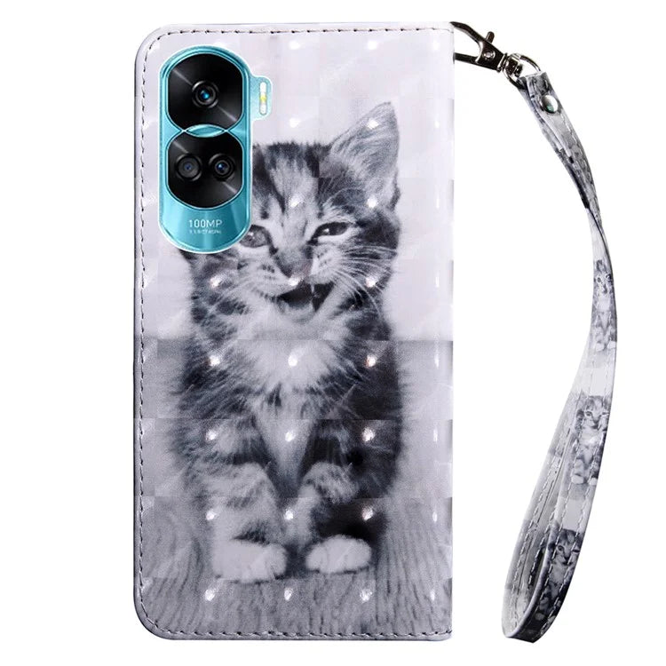 For Honor 90 Lite 5G / X50i 5G Case Wallet PU Leather 3D Pattern Printing Phone Cover