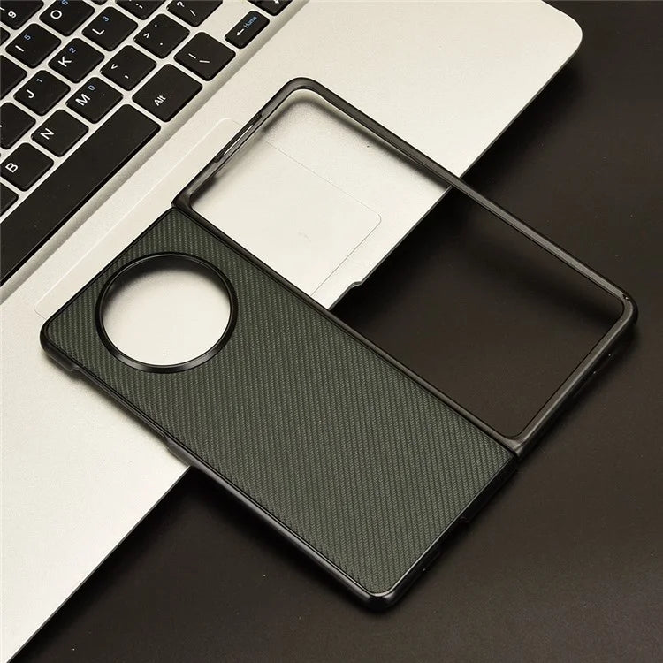 For Huawei Mate X5 Phone Case Carbon Fiber Texture PU Leather+PC Back Cover