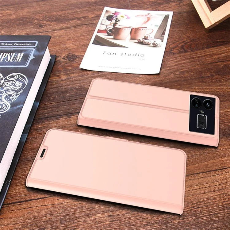For Realme GT5 5G PU Leather Cover Side Magnetic Clasp Card Slot Phone Case