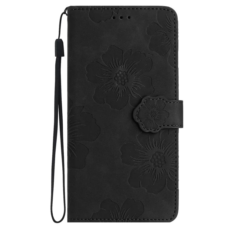 For Samsung Galaxy A05 4G Case Flowers Imprinted PU Leather Wallet Phone Cover