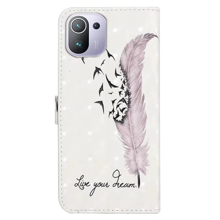 For Xiaomi Mi 11 Pro Case 3D Pattern Stand Feature Leather Phone Cover