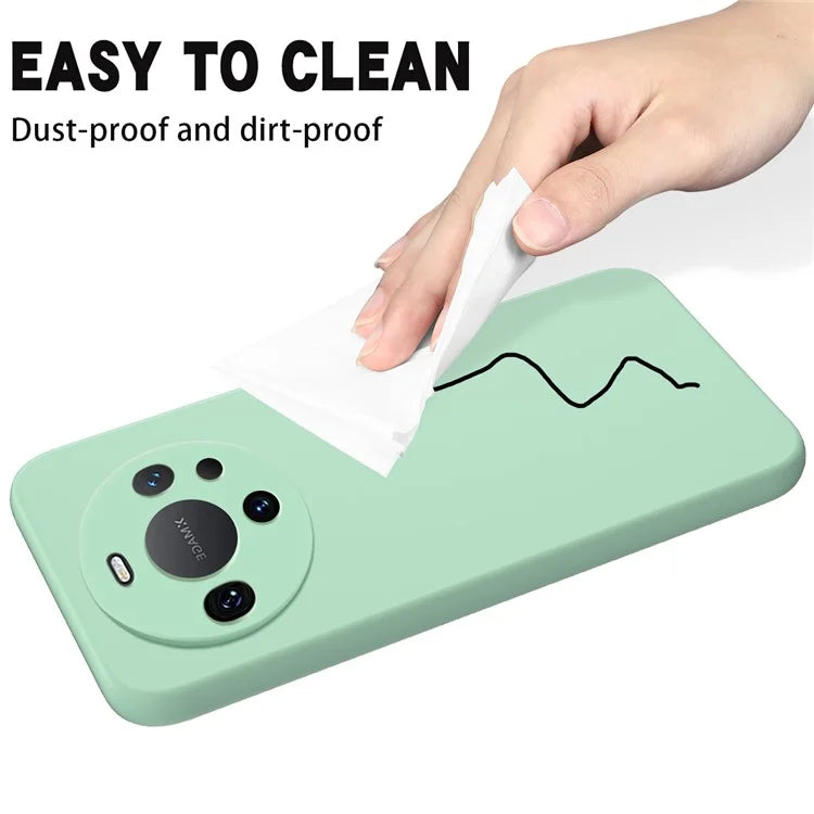 For Huawei Mate 60 Pro Case Liquid Silicone Phone Shell Slim-Fit Phone Cover with Strap