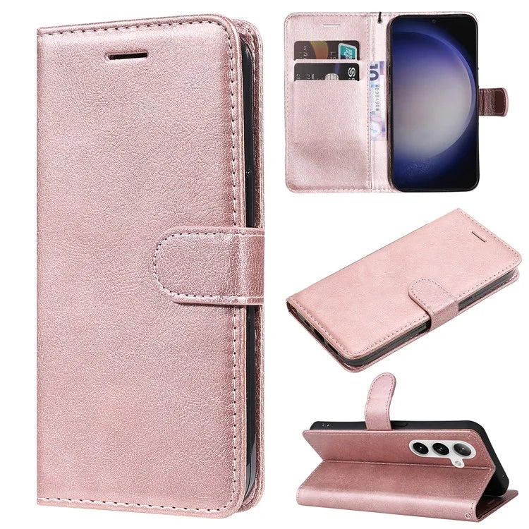 KT Leather Series-2 For Samsung Galaxy S24+ Case Solid Color Leather Phone Wallet Cover