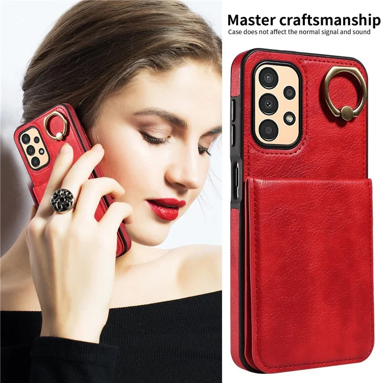 004 For Samsung Galaxy A13 4G / A13 5G / A04 4G / A04s 4G Case Card Holder PU Leather+TPU Phone Cover