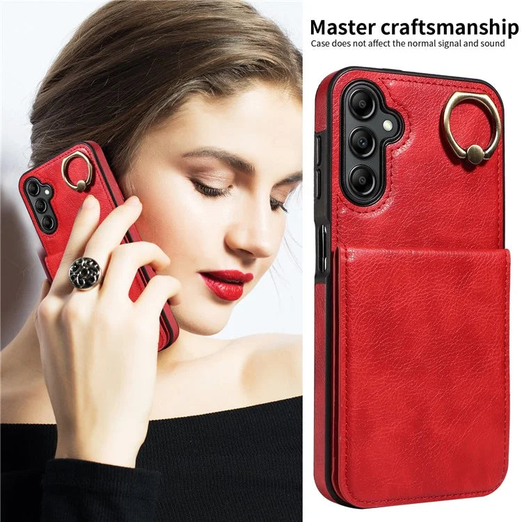 004 For Samsung Galaxy A14 4G / 5G Case Scratch Resistant PU Leather+TPU Phone Cover