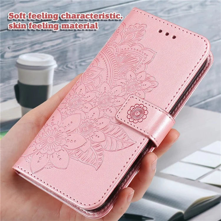For Samsung Galaxy A15 5G Phone Case Flower Imprinted Dustproof PU Leather Wallet Phone Cover