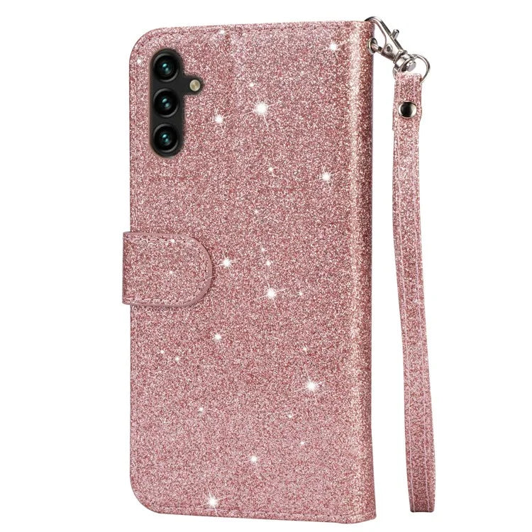 For Samsung Galaxy A05s 4G Case Zipper Pocket Leather Cover with Wallet Gold