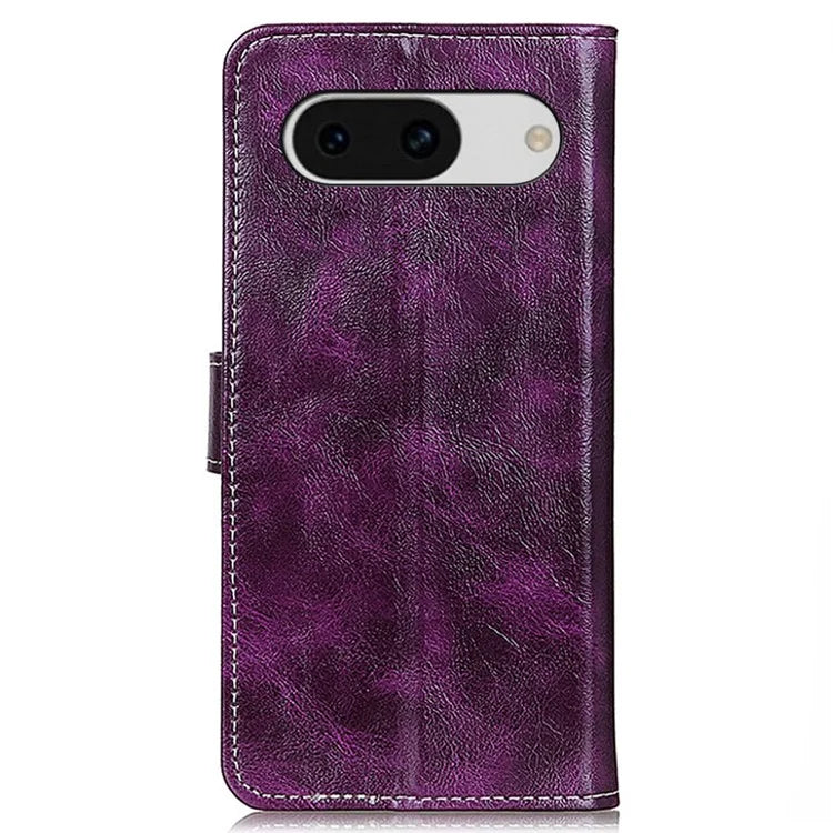 For Google Pixel 8a Case Crazy Horse Texture PU Leather Wallet Stand Cover