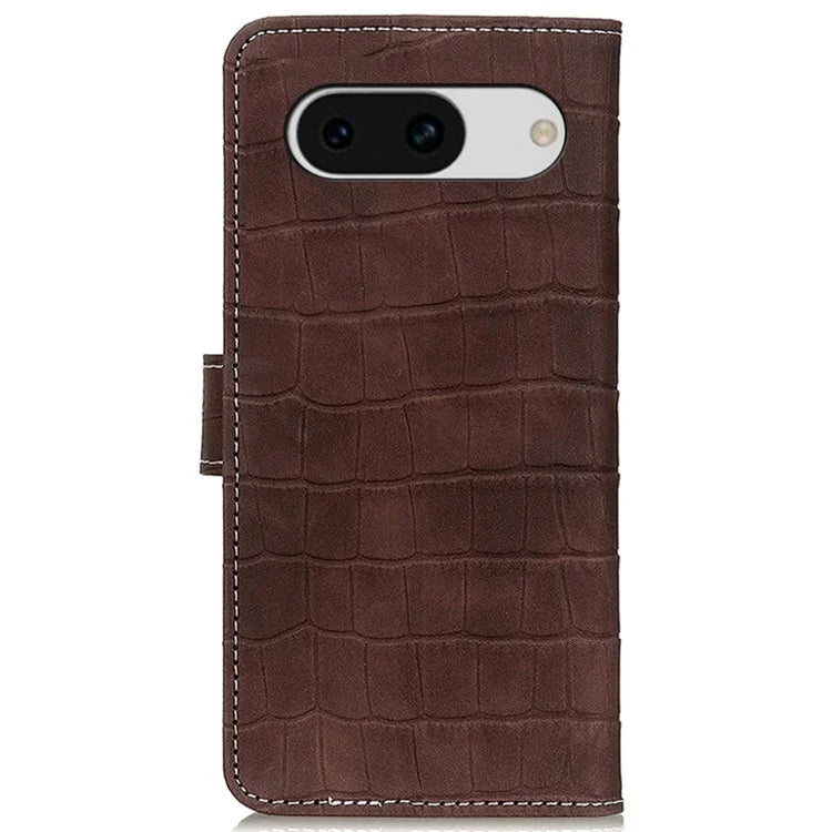 For Google Pixel 8a Case Crocodile Texture Phone Cover with Wallet Stand